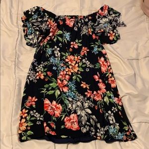 floral off the shoulder dress